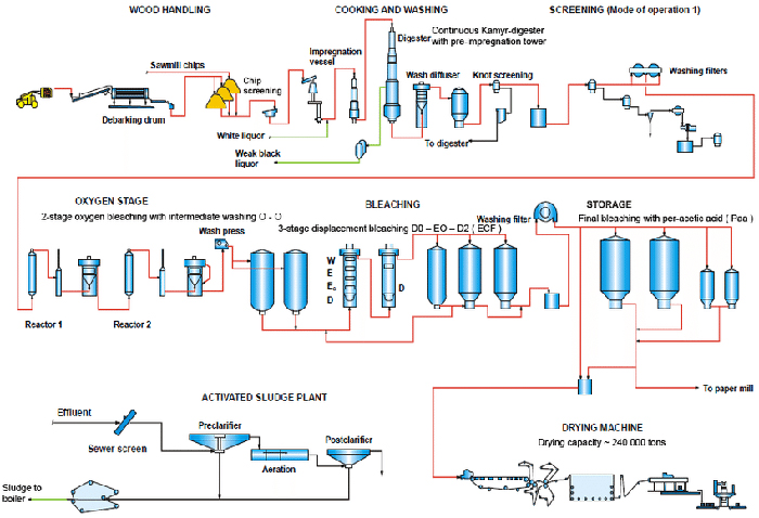 chemical sulphate pulping process